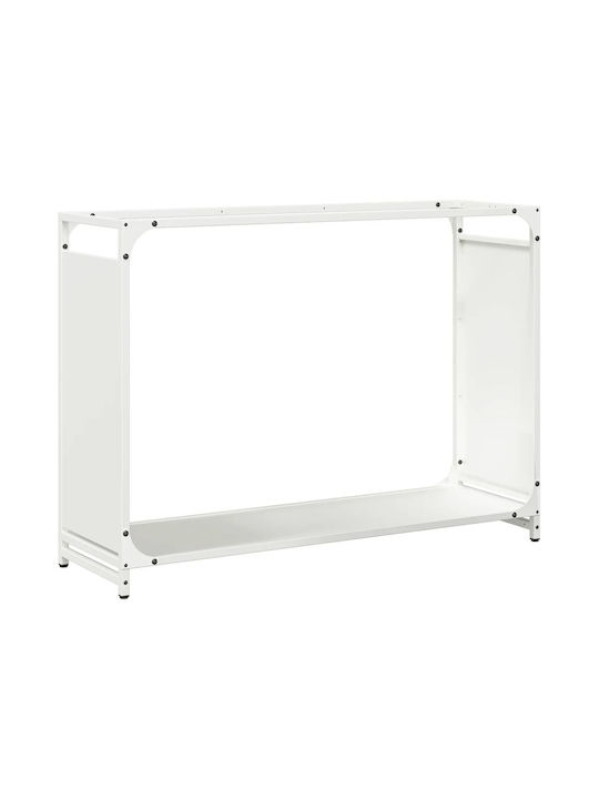 vidaXL Ξύλινο Ράφι Αποθήκευσης Ξύλων 90x28x65cm Λευκό