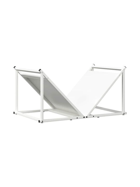 vidaXL Ξύλινο Ράφι Αποθήκευσης Ξύλων 70x43x34.5cm Λευκό