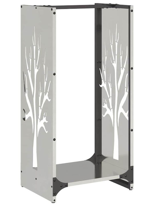 vidaXL Inox Ράφι Αποθήκευσης Ξύλων 40x30x80cm Ασημί