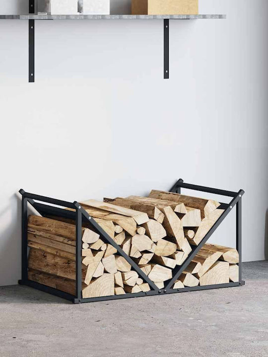 vidaXL Lemn Raft Depozitare lemne 70x43x34.5cm Gri