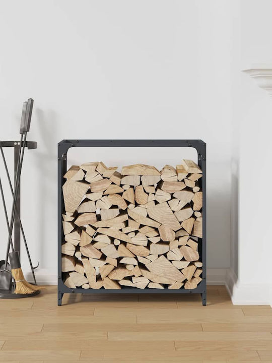 vidaXL Ξύλινο Ράφι Αποθήκευσης Ξύλων 60x28x65cm Γκρι