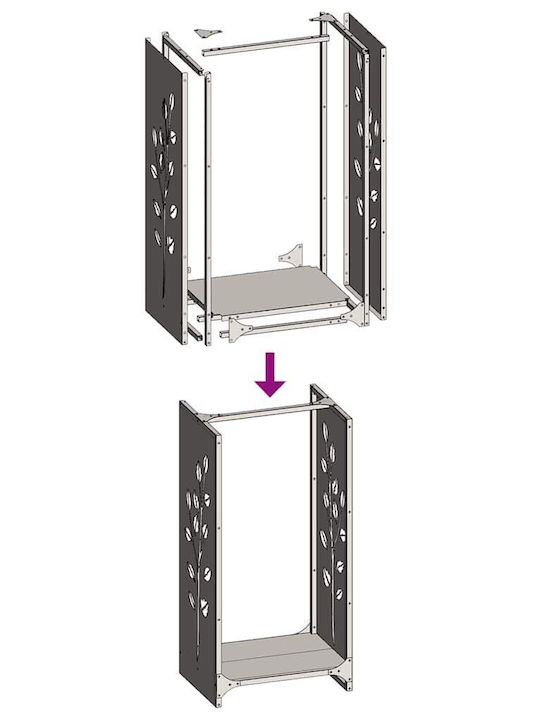 vidaXL Inox Ράφι Αποθήκευσης Ξύλων 40x30x80cm Ασημί