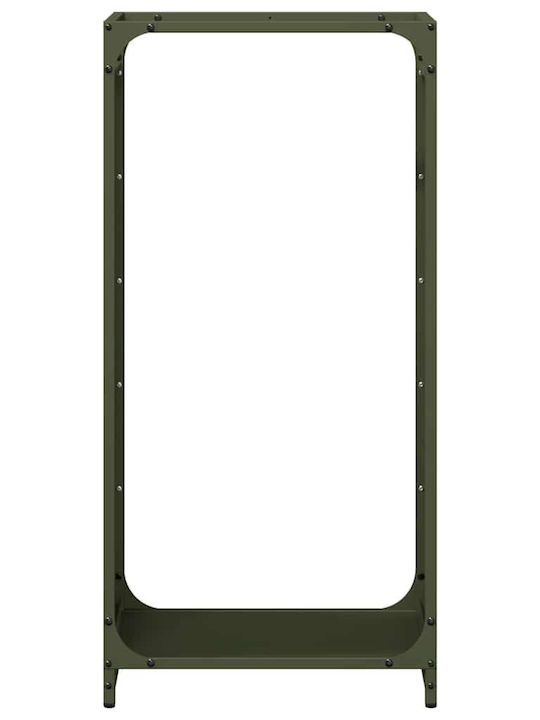 vidaXL Firewood Wooden Shelf Wood Storage 44x28x90cm Green