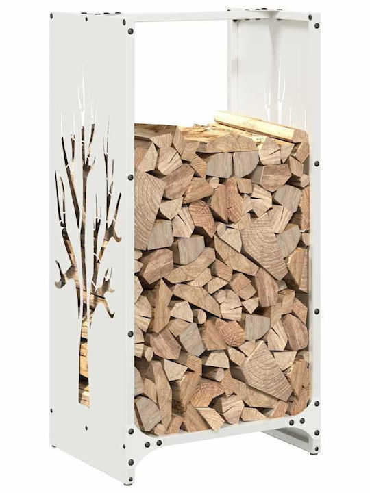 vidaXL Ξύλινο Ράφι Αποθήκευσης Ξύλων 40x30x80cm Λευκό