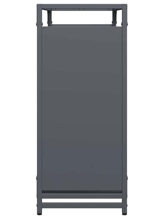 vidaXL Дърво Рафт Съхранение на Дърва 90x28x65см Сив