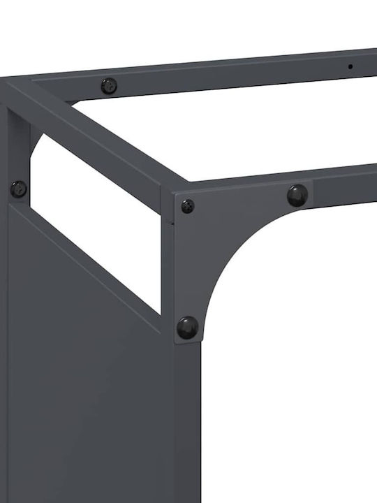 vidaXL Дърво Рафт Съхранение на Дърва 90x28x65см Сив