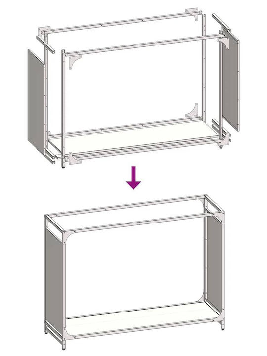 vidaXL Hölzernes Regal Holzlagerung 90x28x65cm