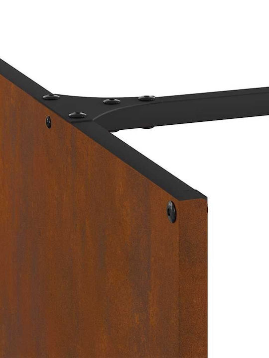 vidaXL Inox Shelf Wood Storage 40x40x40cm Silver