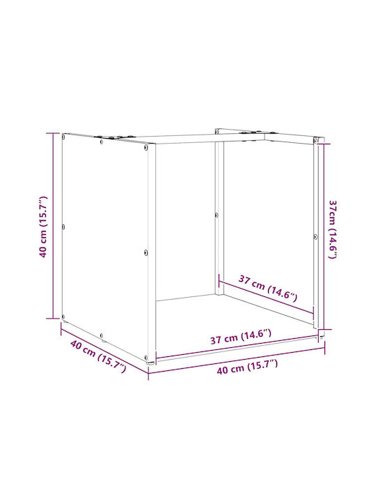 vidaXL Lemn Raft Depozitare lemne 40x40x40cm Alb