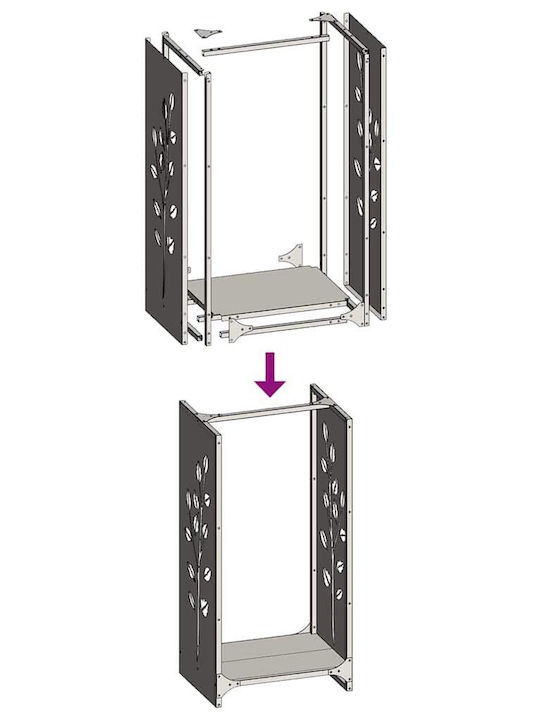 vidaXL Ξύλινο Ράφι Αποθήκευσης Ξύλων 40x30x80cm Γκρι