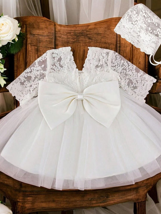 Children's Dress Short Sleeve Lace White