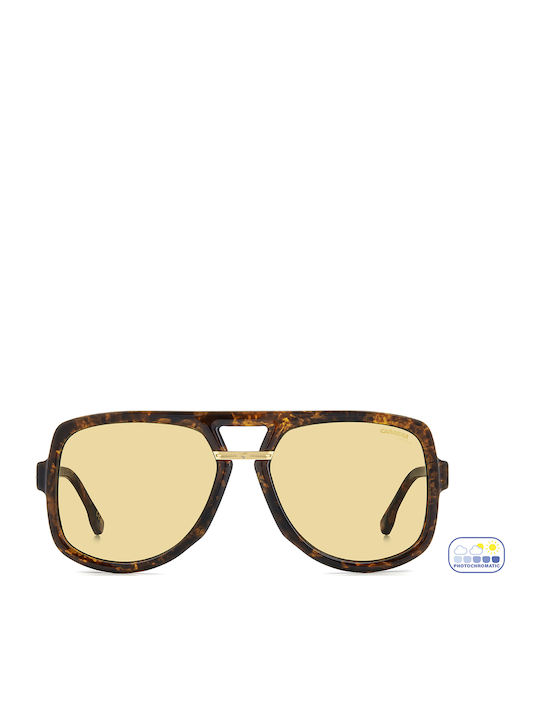 Carrera Men's Sunglasses with Brown Tartaruga Horn-Rimmed Frame and Grey Lens