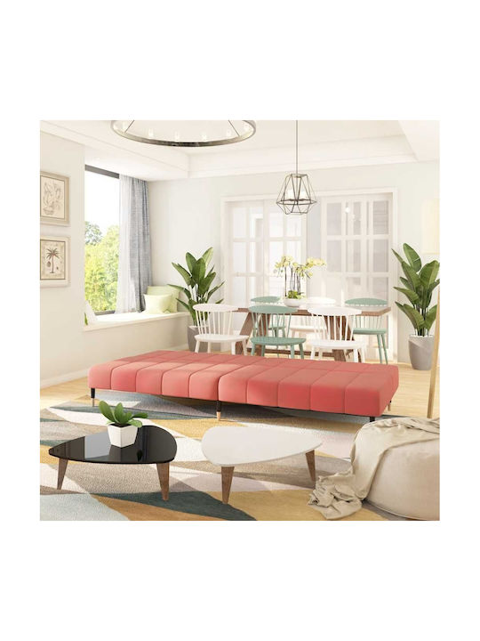 Doppelsitzer Sofa Bett Samt Rosa 200x84,5x69cm