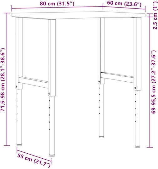 vidaXL Bank 60x71x80cm 1Stück 3309698