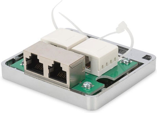 Accesoriu de rețea Digitus Cutie de montare pe suprafață Consolidare Cat6a 2xkeystone Ecranat