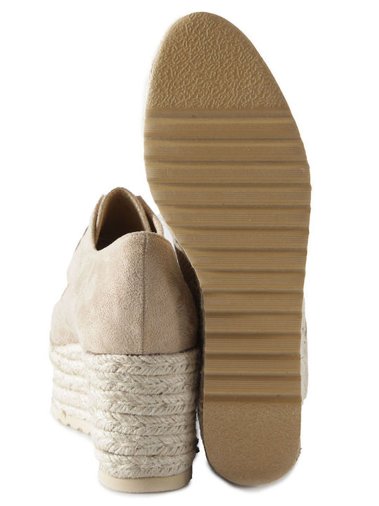 Espadrilles Feng Shoe Shoe Espadrille Platform Mid H Footwear L0803-3-BEIGE Women's