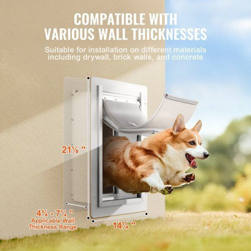 Vevor Metallisches Hundetür 41,28x41,28x41,28cm Weiß