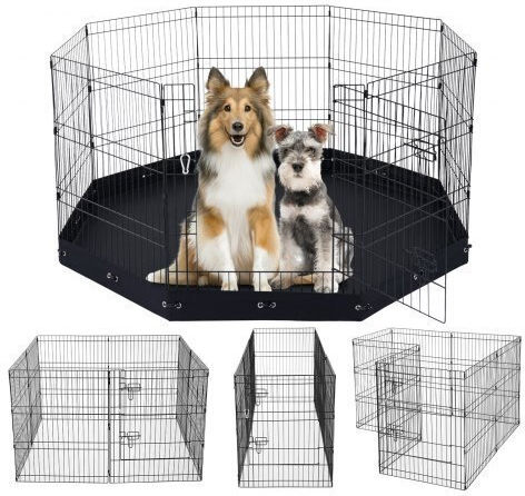 Vevor Foldable Park Dog & Cat Octagon made of Metal in Gray Color 76 x 76 x 76cm
