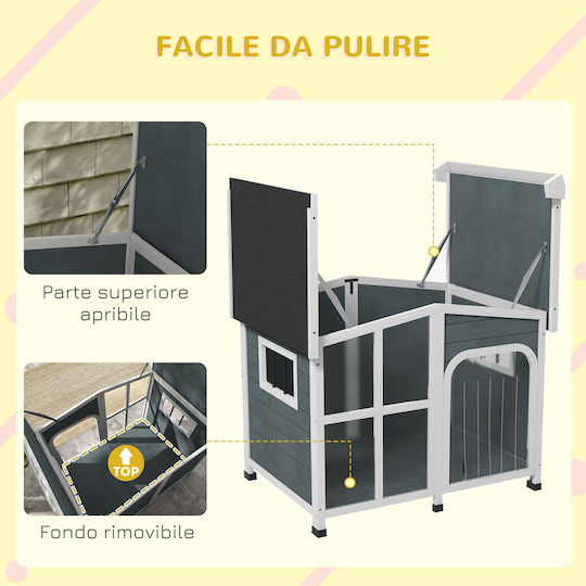 Pawhut Dog House Outdoor Gray 101x66.5x70.5cm