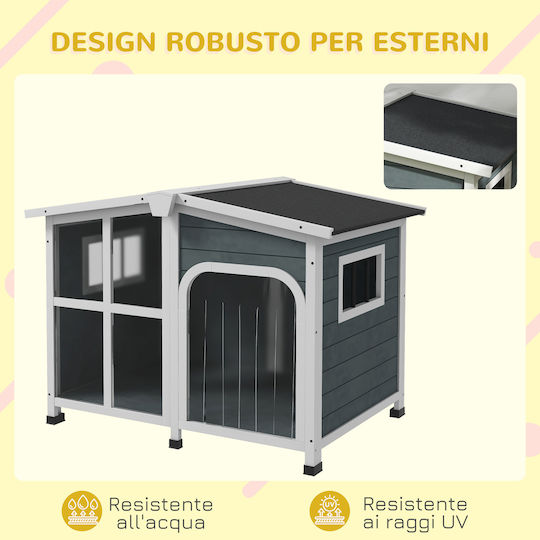 Pawhut Dog House Outdoor Gray 101x66.5x70.5cm