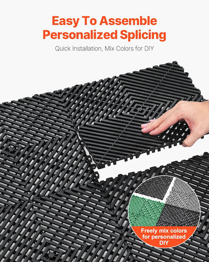 Vevor Interlocking Drainage Mat Modular Floor Tile 12” X 12” Drainage Pad