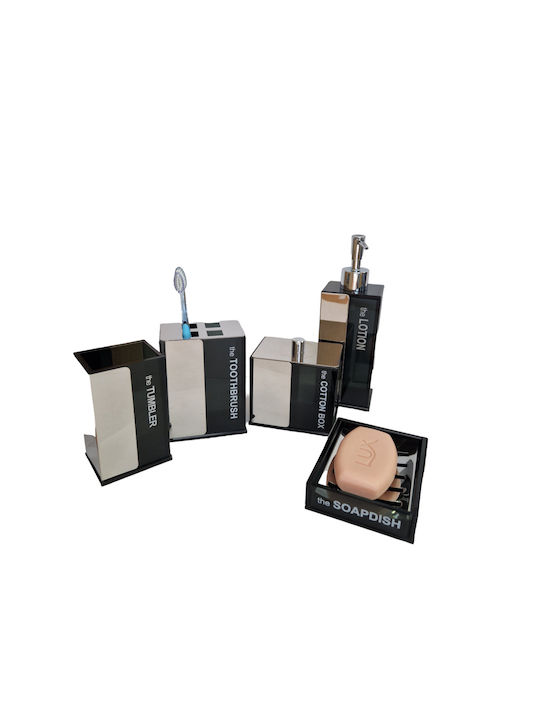 Set Accesorii Baie Din Sticlă Neagră Set Accesorii Baie Din Sticlă Neagră