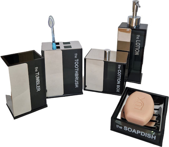 Bathroom Accessory Set Glass Black Bathroom Accessory Set Glass Black