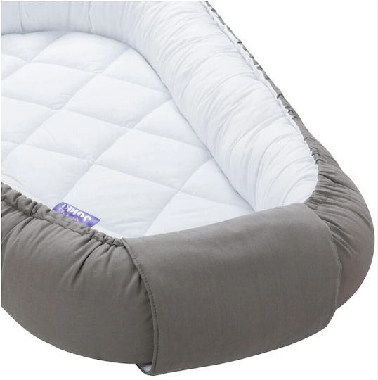 Jukki Βρεφικό Μαξιλάρι Φωλιά Pastel White, Grey 55x100εκ.