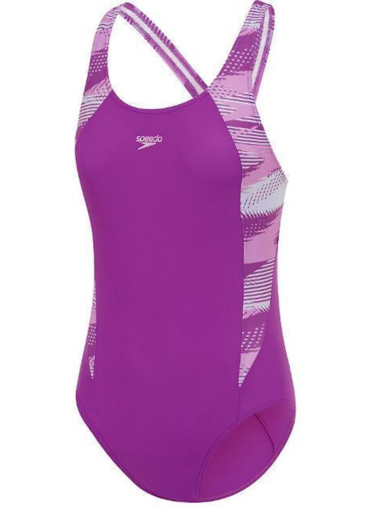 Speedo Hyperboom Splice Muscleback Kids Swimwear One-Piece Purple