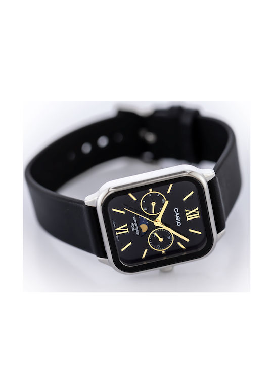 Casio Men's Watch 34mm Battery with Black Leather Strap