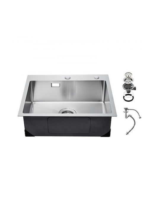 Vevor Gefäß Spüle Inox B55xT45cm Silber