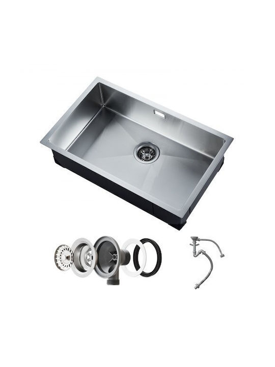 Vevor Sub masă Chiuvetă Inox L76xW43cm Argintiu