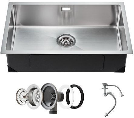 Vevor Υποκαθήμενος Νεροχύτης Inox Μ76xΠ43cm Ασημί