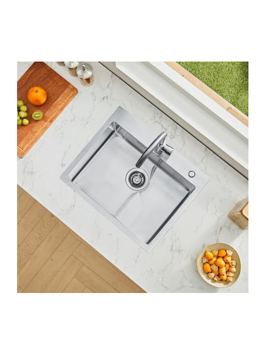 Vevor Gefäß Spüle Inox B55xT45cm Silber