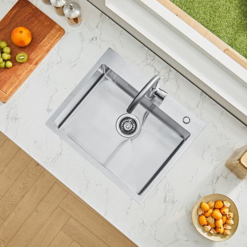 Vevor Επικαθήμενος Νεροχύτης Inox Μ55xΠ45cm Ασημί