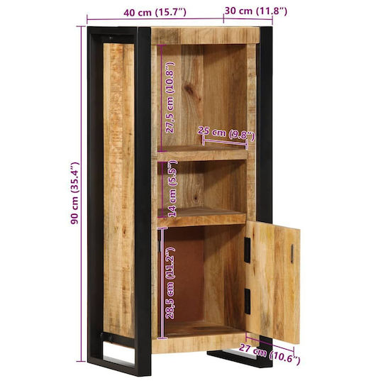 vidaXL Bathroom Cabinet L40xW30xH90cm Brown