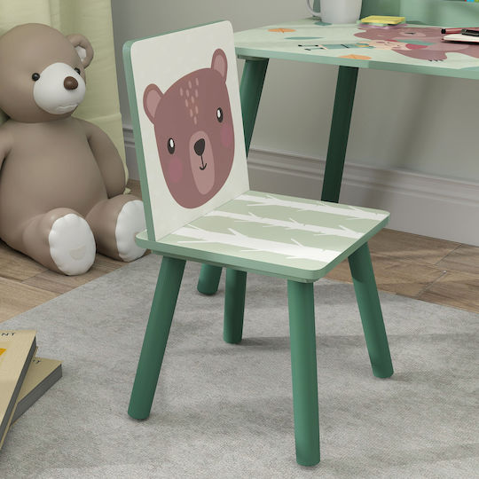Kids Table and Chairs Set for Painting Green Aiyaplay