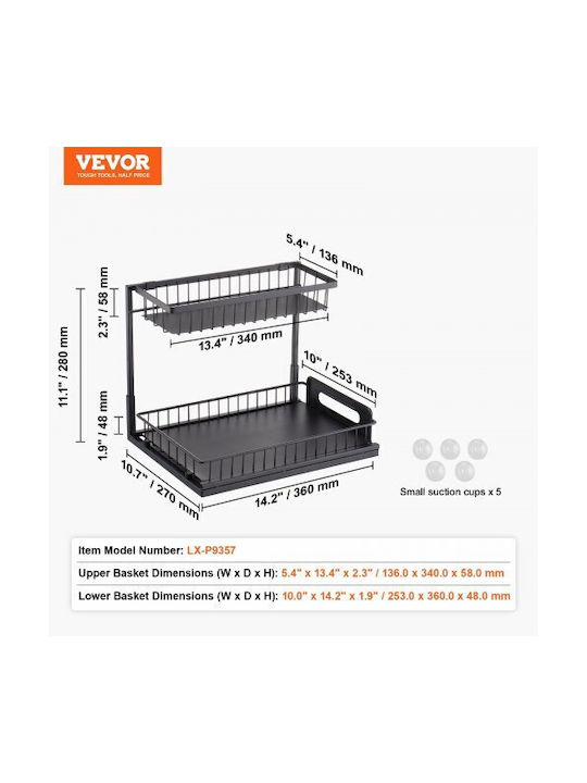 Vevor Vevor Tischspiel Metallische Küchenorganisationsständer 27x36cm