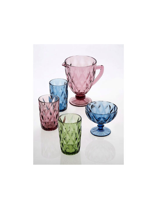 Cryspo Trio Kare Glass for White and Red Wine made of Glass in Purple Color Goblet 220ml