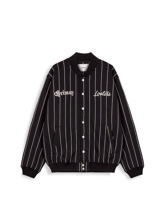 Men's Fleece Cardigan with Buttons Black