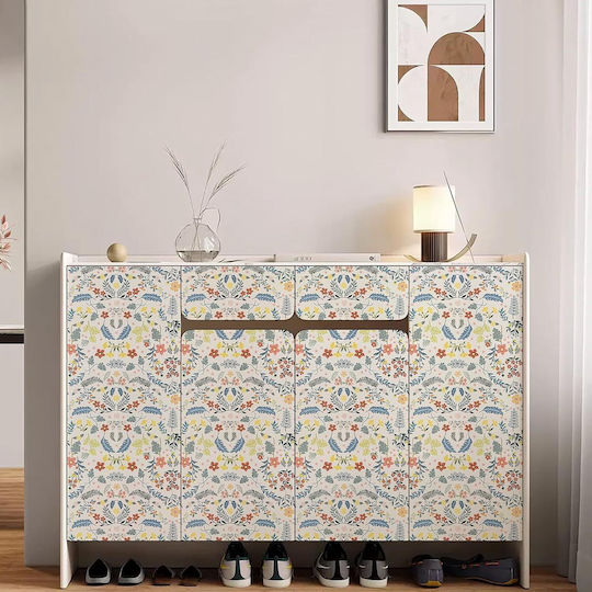 Selbstklebende Tapete Möbelabdeckung Wasserdicht 44x300cm Vintage Blumen