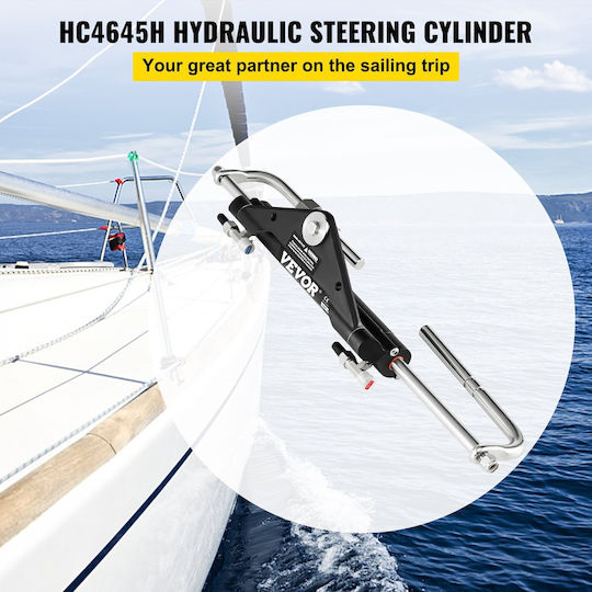 Vevor Hydraulic Steering Cylinder Hc4645h Hydraulic Outboard Base Steering Cylinder for Boats Up to 150 Horsepower