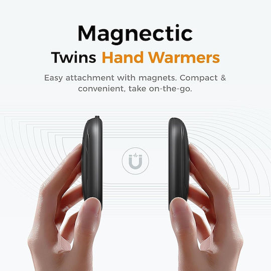 Hand Warmers Type-c Adjustable Heat Magnetic Design Ip34 2x 2000mah Ocoopa Ut3041-black Black