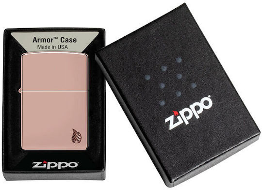Zippo Armor High Polish Αναπτήρας Φλόγας σε Ροζ Χρυσό χρώμα