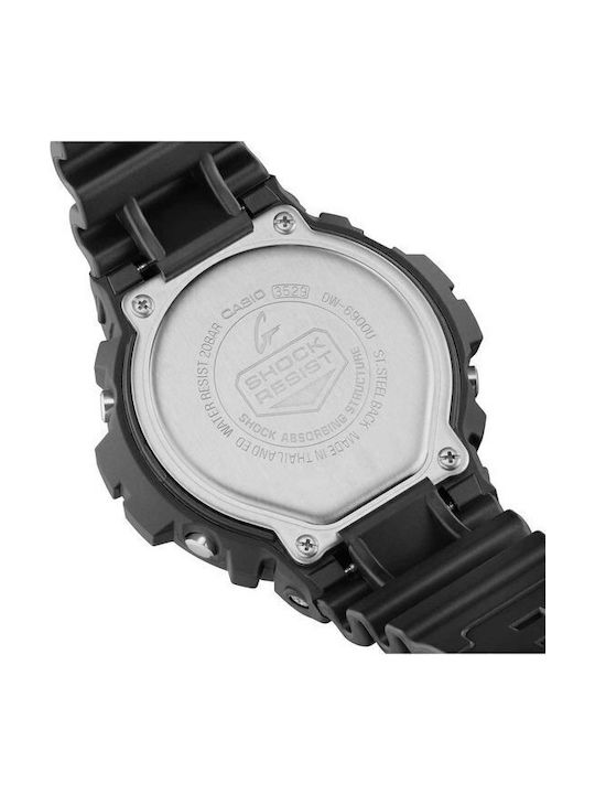 Casio G-shock Ψηφιακό Ανδρικό Ρολόι Χρονογράφος Μπαταρίας με Μαύρο Καουτσούκ Λουράκι