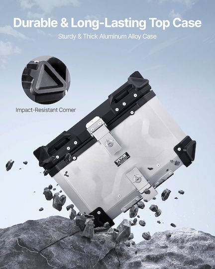 Vevor Motorrad-Topcase Aluminium 45lt Schwarze