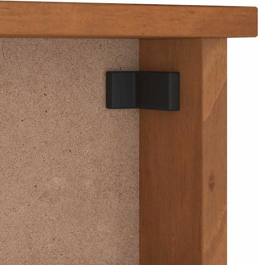 vidaXL Κρεμάστρα Τοίχου Ξύλινη 5 Θέσεων Καφέ 87x35x12cm