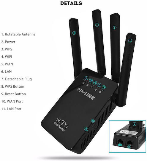 Edman WiFi удължител Двулентов (2.4 и 5GHz) 300Mbps