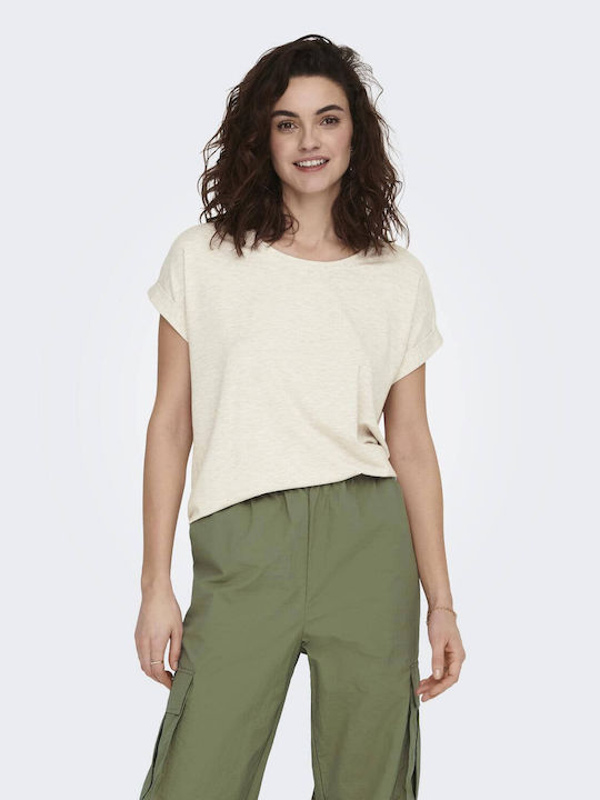 Moster Damen Bluse Kurzärmelig Ecru