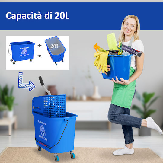 HomCom Καρότσι Καθαρισμού 20lt